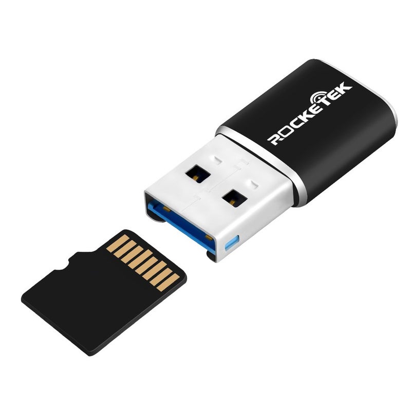 Rocketek Aluminum USB 3.0 Portable Memory Card Reader Adapter for Micro SD Card/TF Card Reader Adapter - Image 1